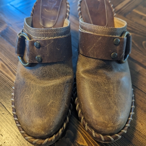 Frye Brown Leather Clogs - Picture 2 of 10